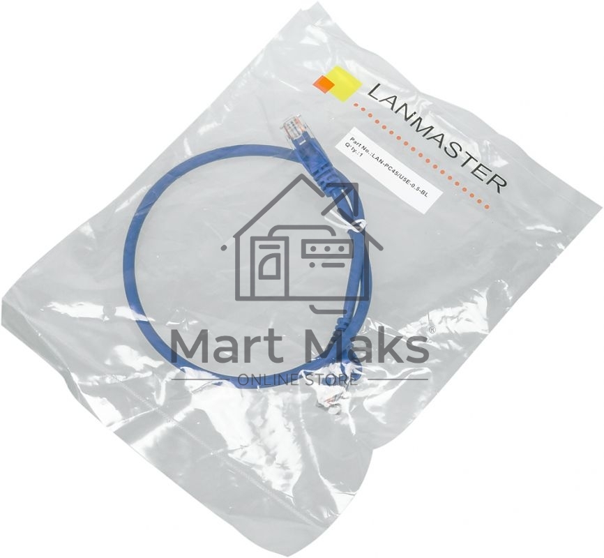 Кабель Патч-корд Lanmaster utp LAN-PC45/U5E-0.5-BL вилка RJ-45-вилка RJ-45 кат.5е 0.5м синий LSZH (уп.:1шт)