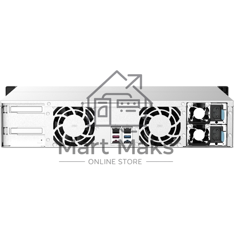 Сетевое хранилище без дисков SMB QNAP TS-1273AU-RP-8G NAS 12 HDD trays, 2x 2.5 GbE, rackmount, 2 PSU. 4-core AMD V1500B2,2 GHz, RAM 8 GB (8 GB UDIMM DDR4 (1 x 8 GB) up to 32 GB (2 x 16 GB)). W/o rail kit RAIL-B02