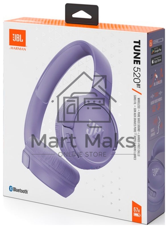 Гарнитура накладные JBL Tune 520BT фиолетовый беспроводные bluetooth оголовье