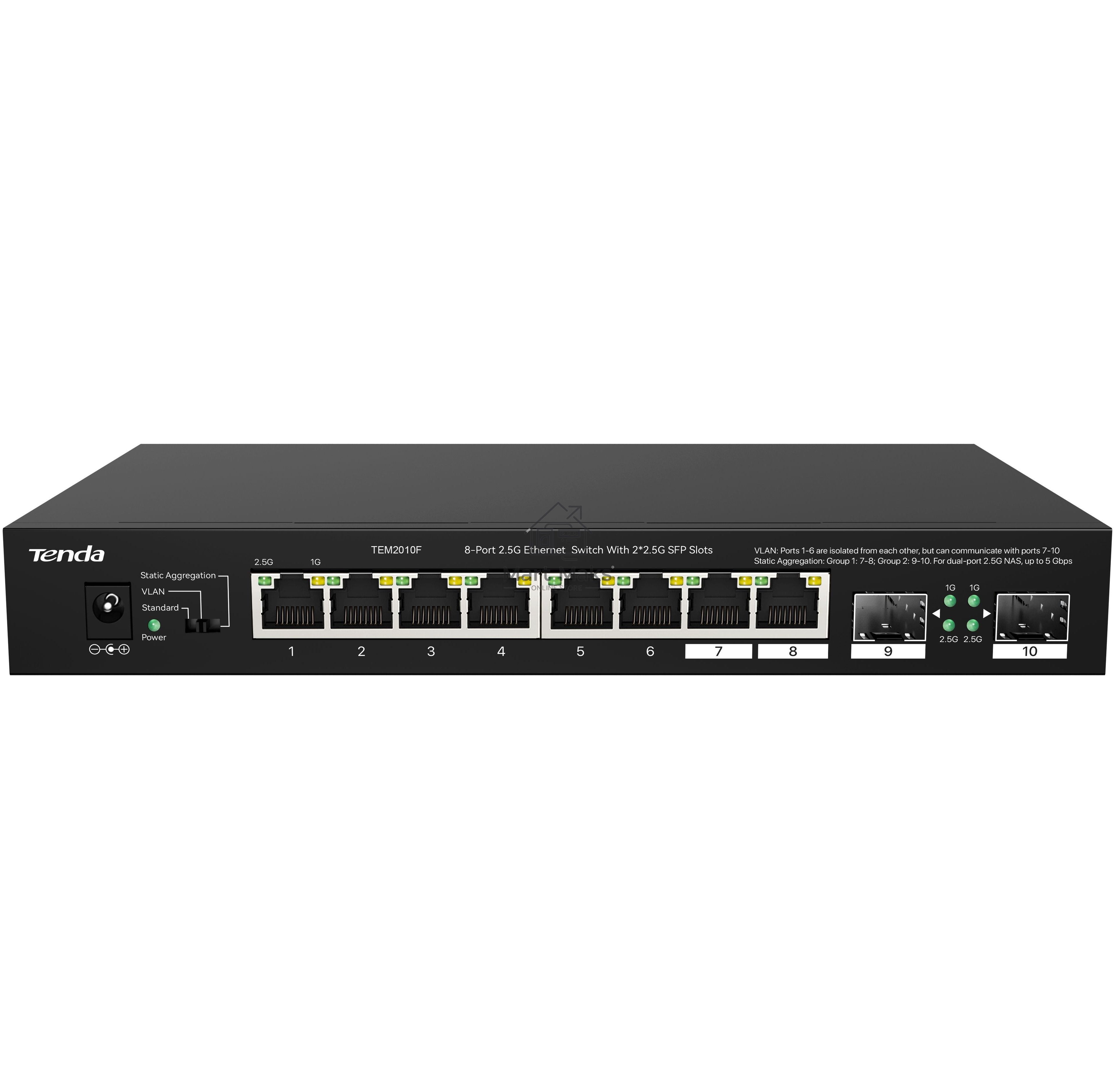 Коммутатор 8PORT 2.5G /2SFP TEM2010F TENDA