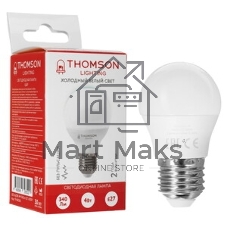 Лампа cветодиодная LED Thomson TH-B2300 E27, груша, 5Вт, 6500К, белый холодный, 1 шт.