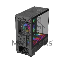 Корпус ПК без блока питания Case SAMA V43 Black, Midi-Tower, TG, 6x120mm ARGB, 2xUSB 3.0 + 1xUSB 3.2 Type-C, ATX, mATX, mITX Black
