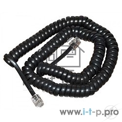 Телефонный шнур, витой трубочный RJ-10(4P-4C), длина 4 метра, черный Rexant