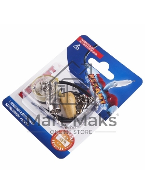 Выключатель Rexant для настенного светильника c проводом и деревянным наконечником, серебряный, 1 шт.