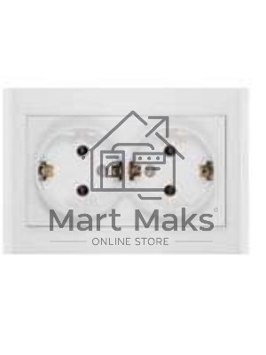 Розетка 2-м СП Бриллиант с заземл. бел. UNIVersal 7947533