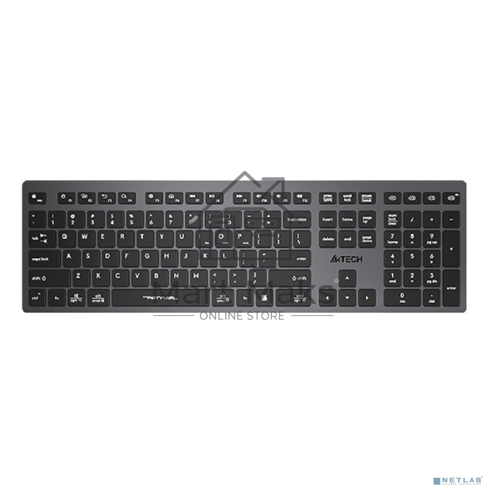 Клавиатура A4Tech Fstyler FBX50C беспроводная, USB, Bluetooth/Радиоканал, серый