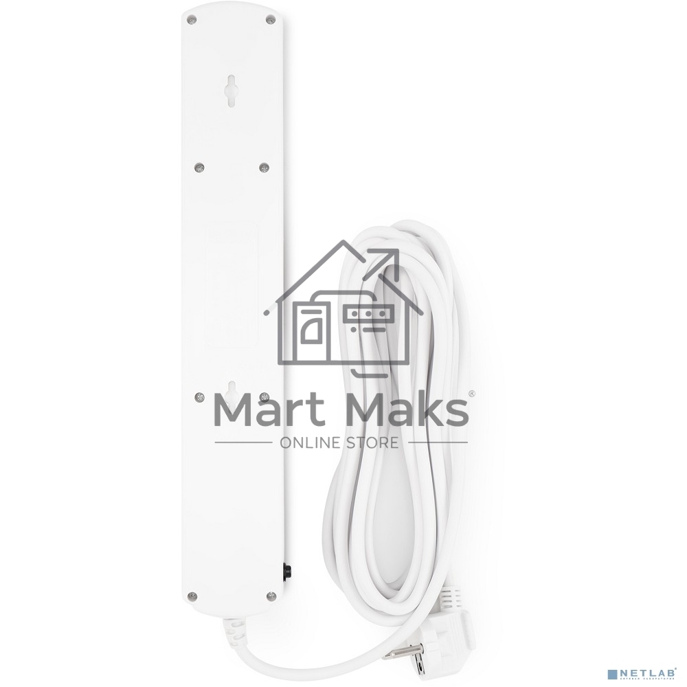 Сетевой фильтр Ippon BK-6-EU-5-10-W 5м (6 розеток) белый (коробка)