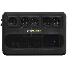 Источник бесперебойного питания ExeGate NEO Smart BU-800.LCD.AVR.5SH 800VA/480W, цветной LCD-дисплей, AVR, 5*Schuko, черный