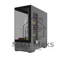 Корпус ПК без блока питания Case SAMA V43 Black, Midi-Tower, TG, 6x120mm ARGB, 2xUSB 3.0 + 1xUSB 3.2 Type-C, ATX, mATX, mITX Black