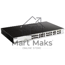 Коммутатор D-Link DGS-1210-28P/FL2A, 24×1 Гбит/с + 4×1 Гбит/с Combo, настраиваемый