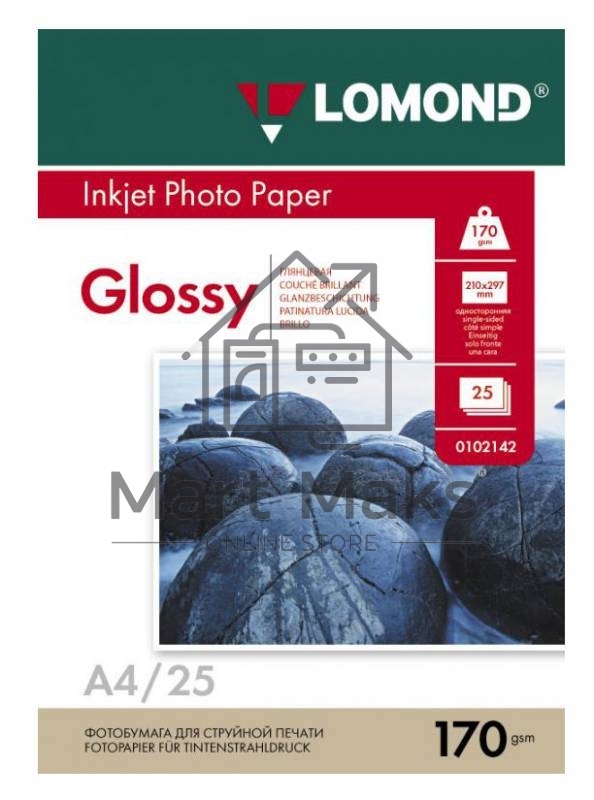 Фотобумага LOMOND Одностороняя Глянцевая 170 г/м2 A4/25л.