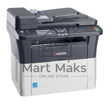 МФУ лазерный Kyocera Ecosys FS-1025MFP (1102M63RU0/1102M63RUV/1102M63RU2/1102M63NX2/1102M63DZ2), A4, ч/б, печ. до 25 стр/мин., скан. до 18 стр/мин. (ч/б) 6 стр/мин. (цвет), 600 x 1800 dpi (печать) 600x600dpi (скан), USB, RJ-45