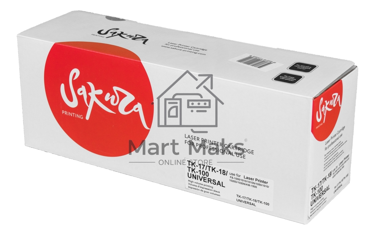 Картридж Sakura TK17/TK18/TK100 для PRINTER FS-1000/1010/1010N/1050/1010+ PRINTER FS-1020D/1020N PRINTER FS-KM-150, черный, 7200 к.