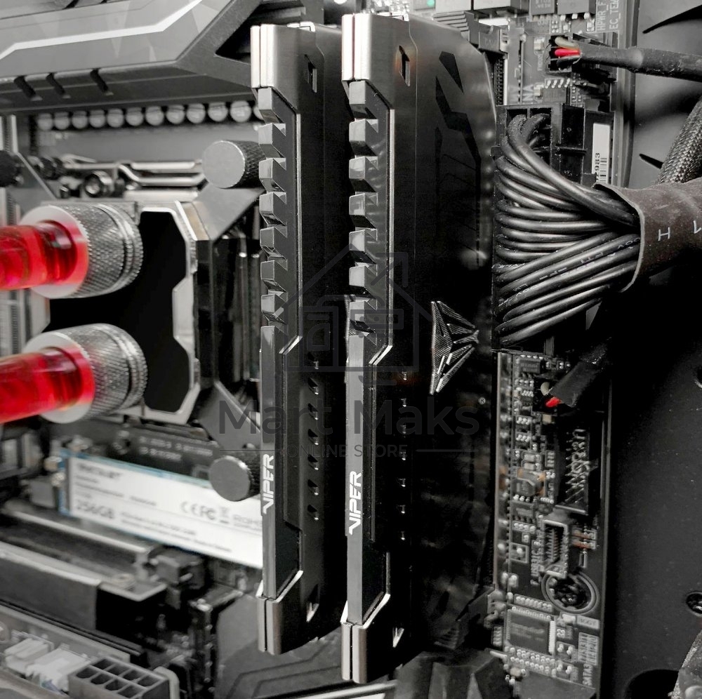 Оперативная память Patriot Viper Steel, DDR4, 16GB (2x8 GB), 3600 MHz, CL17, DIMM, радиатор, черный