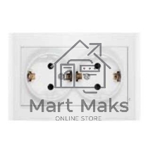 Розетка 2-м СП Бриллиант защ. шторки с заземл. бел. UNIVersal 7947540