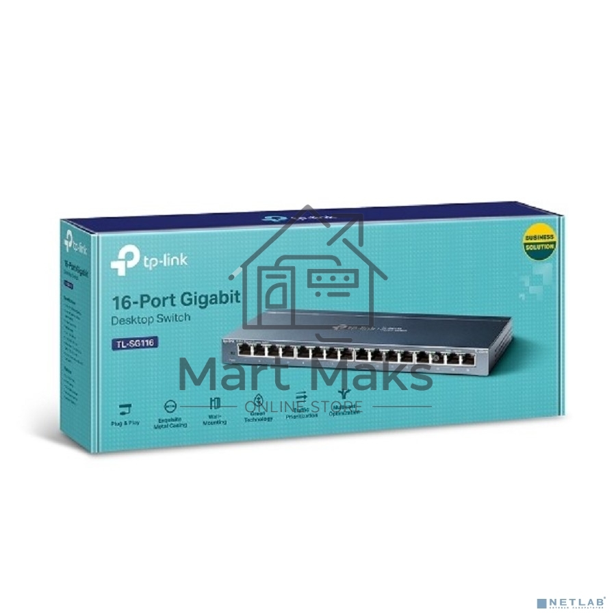 Коммутатор TP-LINK TL-SG116 16-портовый гигабитный настольный коммутатор