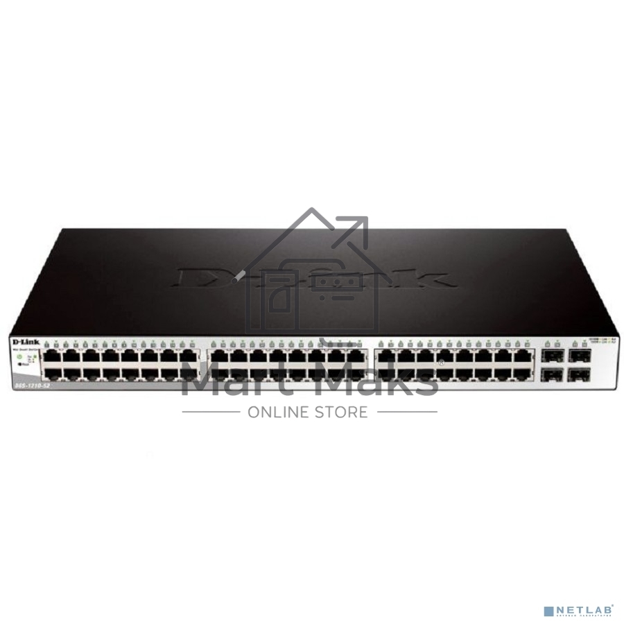 Настраиваемый коммутатор D-Link DGS-1210-52/F3A WebSmart с 48 портами 10/100/1000Base-T и 4 комбо-портами 100/1000Base-T/SFP