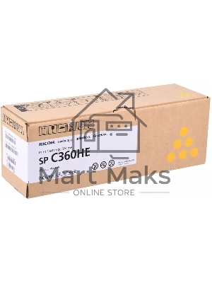 Картридж лазерный Ricoh SP C360HE желтый для SP C360DNw/SP C360SNw/SP C360SFNw/SP C361SFNw 6000 страниц.