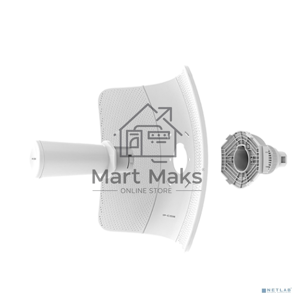 Наружный радиомост IP-COM iLBE-M5 большой дальности действия, 5 ГГц, до 433 Мбит/с, IP64, 1х23dbi, 1х100 Мбит/с, PoE
