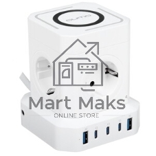 Сетевой фильтр Qumo Power Block System PD + Fast Wireless SFU2PD (P-0010) белый, 4 розетки