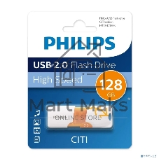 Флешка USB PHILIPS CITI2.0 (FM12FD130B/97), 128Gb, USB 2.0, R/W 10/2, белый
