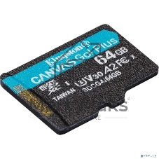 Флеш карта microSDXC 64Gb Kingston SDCG4/64GbSP Canvas Go! Plus V30 A2 w/o adapter