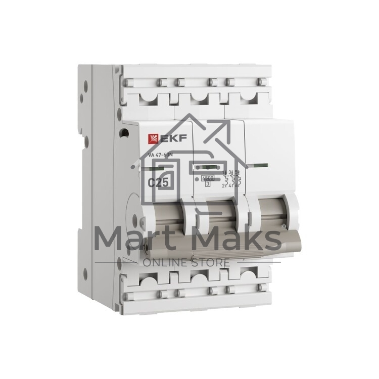 Выключатель автоматический модульный 3п 25А C 4.5кА ВА 47-63N PROxima EKF M634325C