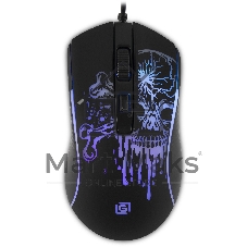 Мышь проводная Oklick 702G черный, 3600 dpi, USB, кнопки - 4
