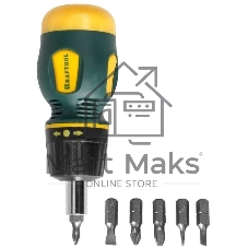 Набор KRAFTOOL 26190-H7 отвертка реверсивная с битами SL3/5/6мм PH1/2/3 7шт