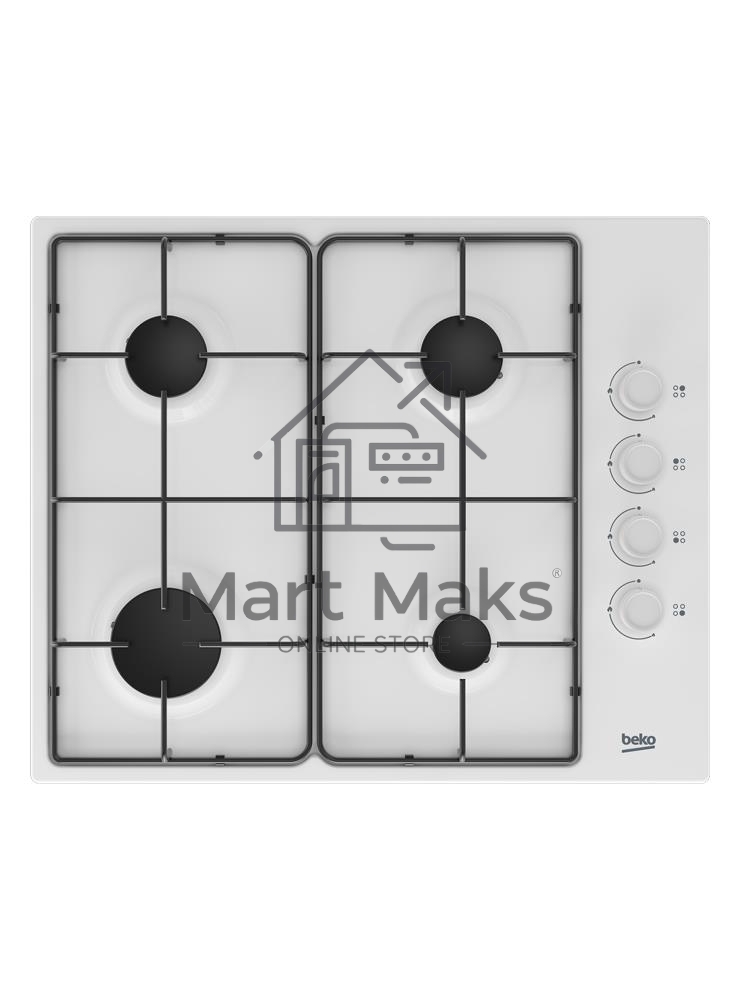 Встраиваемая газовая варочная поверхность Beko HIGG 64123 SW, белый