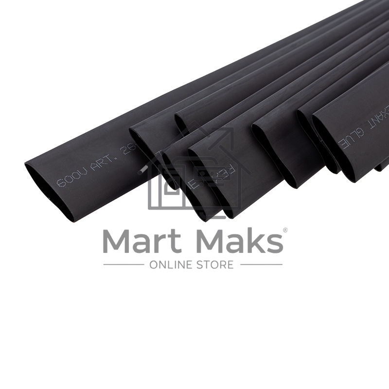 Трубка термоусаживаемая двухстенная клеевая Rexant 19.1/9.55мм (уп.10шт) по 1м черный