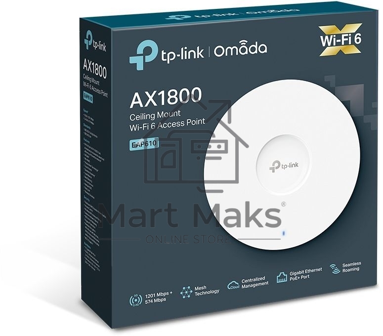Потолочная двухдиапазонная точка доступа Wi-Fi TP-Link EAP610 AX1800