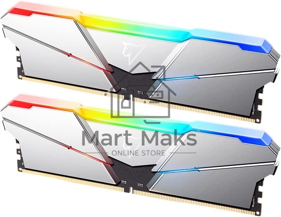 Оперативная память NETAC Shadow, DDR5, 16GB (2x8GB), 4800MHz, CL40, DIMM, с радиаторами, RGB, серебристый