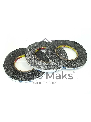 Скотч 3M 9448A двусторонний черный, ширина 8мм 50м