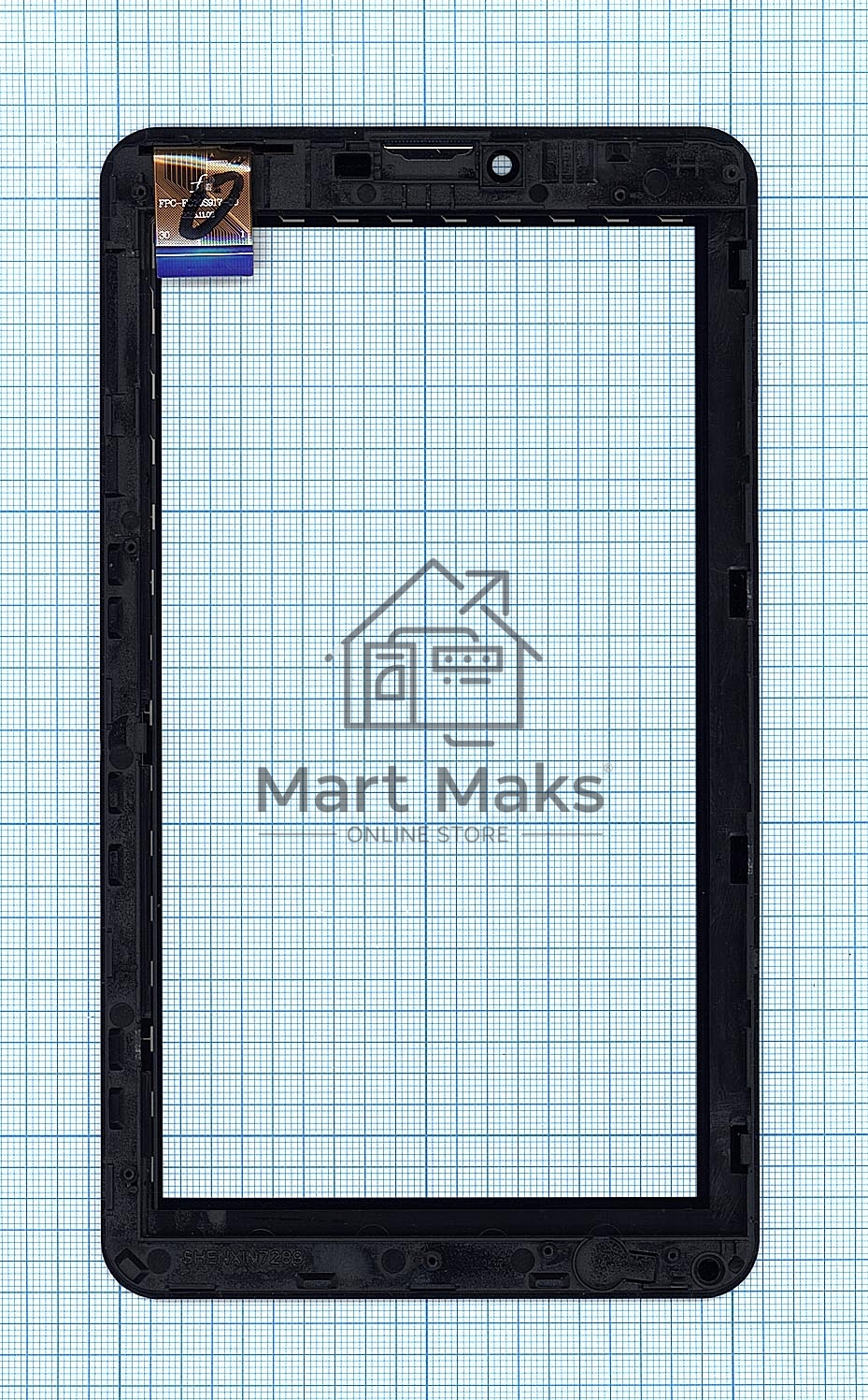 Сенсорное стекло (тачскрин) для Irbis TZ53, черное с рамкой