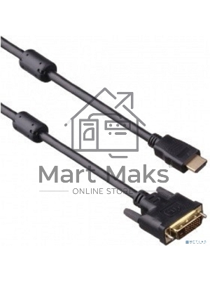 Кабель HDMI-DVI ExeGate EX-CC-HDMIM-DVIM-1.8 (19M/25M, dual link, 2 фильтра, 1,8м, позолоченные контакты)