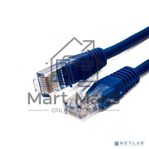 Кабель патч-корд, Filum FL-U5-3M-BL U/UTP 5e cat. 3м, 26AWG(7x0.16 мм), омедненный алюминий (CCA), PVC, синий
