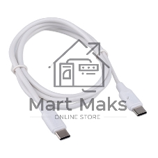 Кабель USB2.0 Cablexpert CC-USB2-CMCM-60-1M-W, Type-C/Type-C, 3А, 60Вт, PD/QC3.0, медь, 1м, белый, пакет