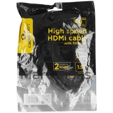 Кабель Cablexpert HDMI CC-HDMI4-15, 19M/19M, v2.0, медь, позол.разъемы, экран, 4.5м, черный, пакет
