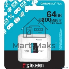 Флеш карта microSDXC 64Gb Kingston SDCG4/64GbSP Canvas Go! Plus V30 A2 w/o adapter