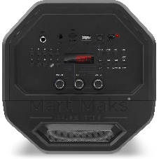 Мобильные колонки SVEN PS-655 2.0 черные (2x25W, mini Jack, USB Type-C, USB flash, Bluetooth, FM, micro SD, ПДУ, LED экран, 4400 мA, RGB подсветка)