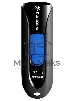 Флешка USB Transcend Jetflash 790 (TS32GJF790K), 32Gb, USB 3.0, R/W 70/25, черный/синий