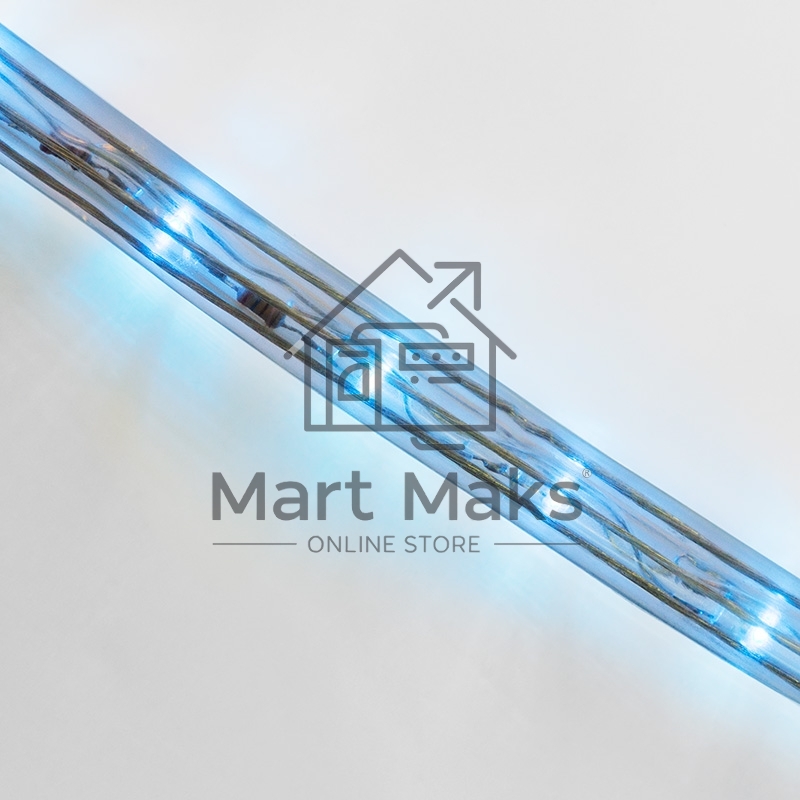 Дюралайт LED, постоянное свечение (2W) - синий, 24 LED/м, Ø10мм, бухта 100м