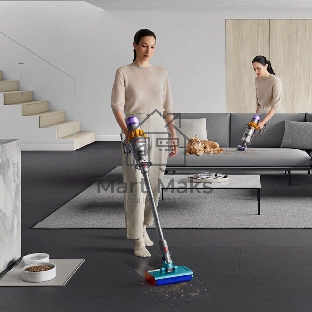 Пылесос вертикальный Dyson V15s Detect Submarine (448798-01) серый, питание от аккумулятора, 240 Вт, уборка влажная/сухая, пылесборник 0,76 л, работа от АКБ max 60 мин.