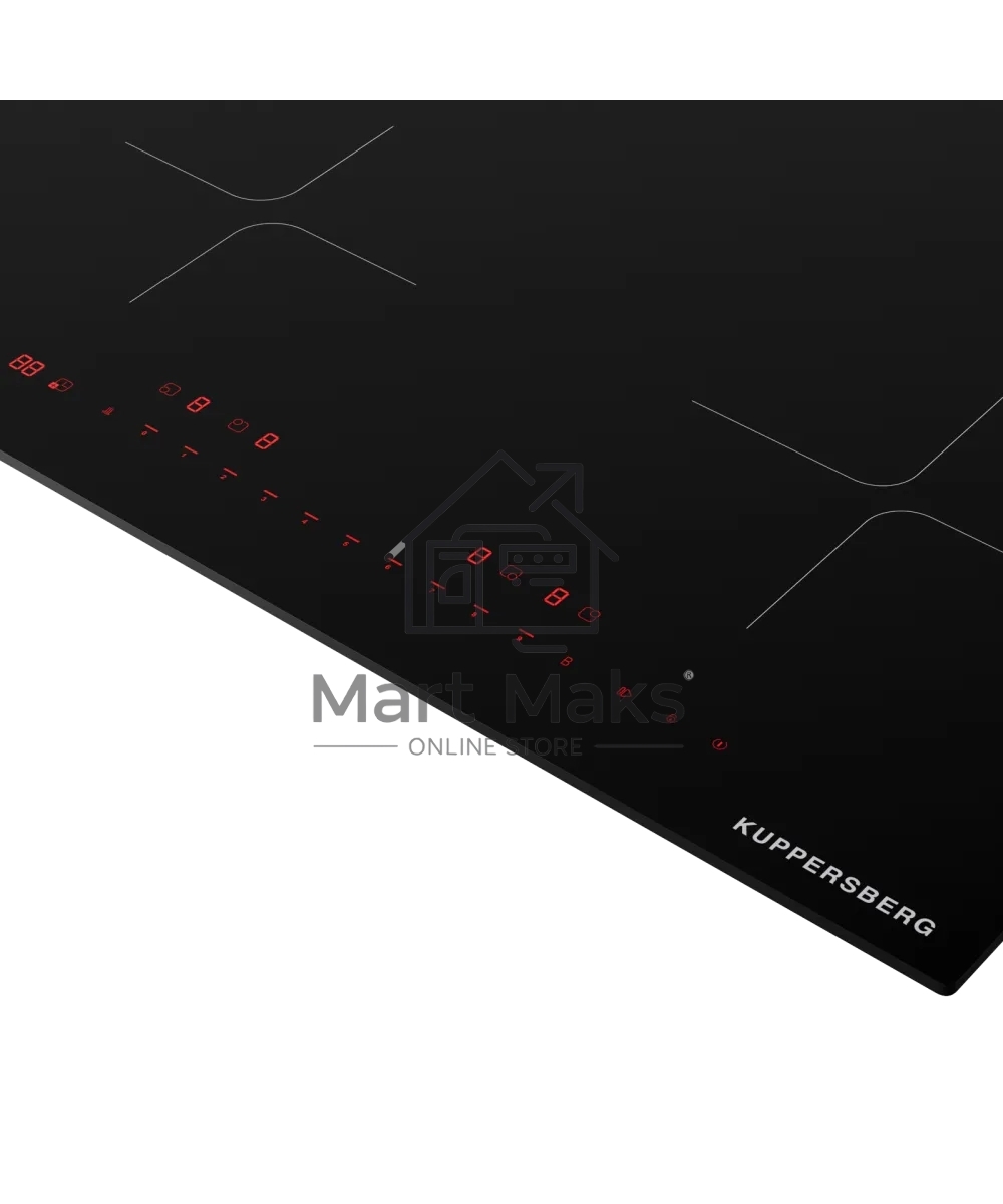 Варочная поверхность Kuppersberg ICI 605, индукционная, inverter, High-Tech, 60 см, пауза, таймер, блокировка панели управления, автоматическое отключение, бустер, 9 уровней мощности, прямые края, индикация остаточного тепла, сенсорное управление/invisibl