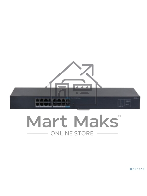 Коммутатор гигабитный 16-портовый неуправляемый Dahua DH-SG1016 16xRJ45 1Gb, коммутация 32 Гбит/с, MAC-таблица 8К, металл