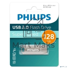 Флешка USB PHILIPS IRON (FM12FD165B/97), 128Gb, USB 3.0, R/W 100/45, серебристый