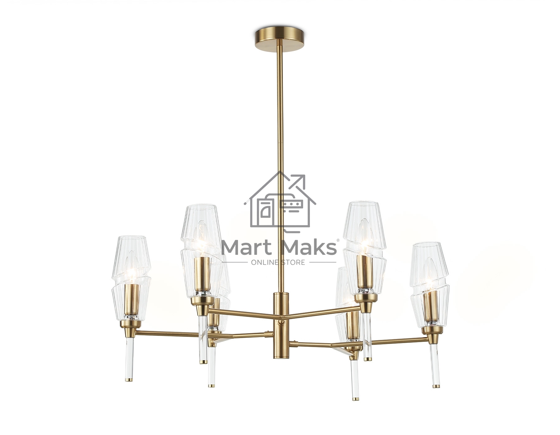 Люстра Ambrella light LH55201/6 BS/CL латунь/прозрачный E14*6 max 40W D660*520