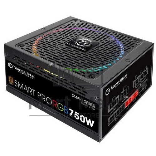 Блок питания Thermaltake Smart Pro RGB (PS-SPR-0750FPCBEU-R), 750Вт, 80 PLUS Bronze, 140мм, модульный, черный