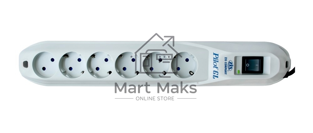 Сетевой фильтр Pilot GL 6 розеток (5 евро + 1 без заземления) 3 м Surge protector Pilot GL 6 outlets (5 euro + 1 without ground) 10A / 2.2kVt, 3m